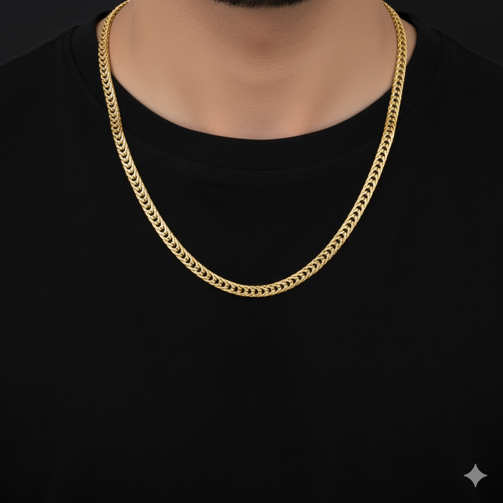 Jax Unisex Solid Gold Men's Chain (24 Inch / 6 Mm)