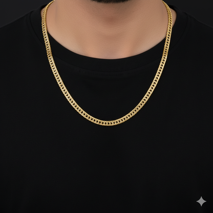 Jax Unisex Solid Gold Men's Chain (24 Inch / 6 Mm)