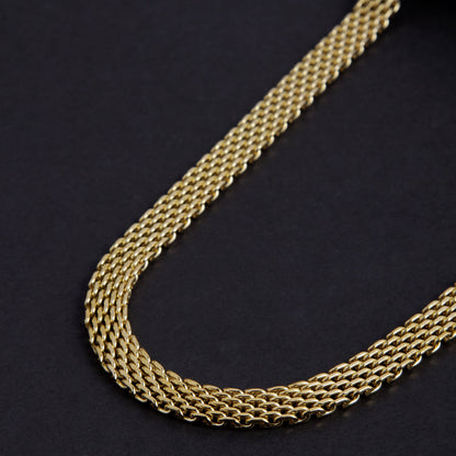 GodFather Unisex Solid Gold Men's Chain Necklace & Bracelet Combo