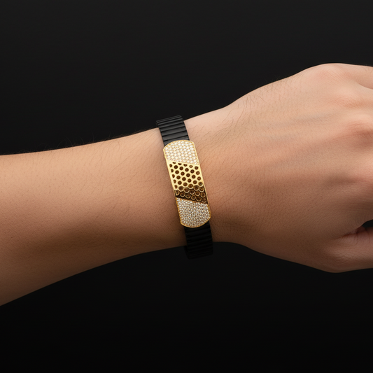 Matrix Luxury Black & Gold Stretch Bracelet