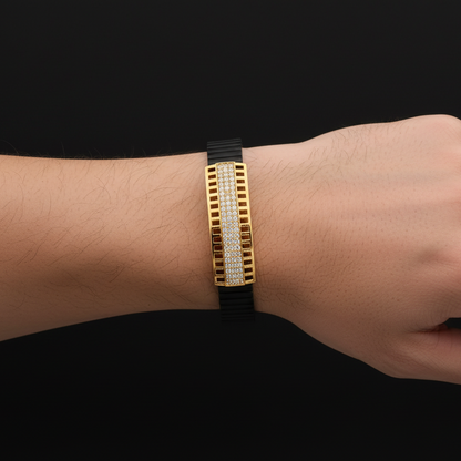 Onyx Luxury Black & Gold Flexible Bracelet