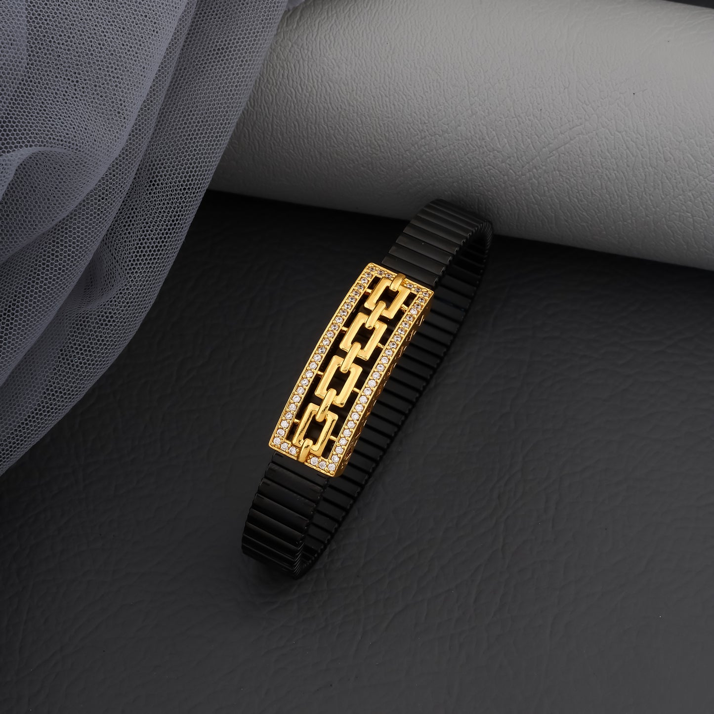 Imperial Luxury Black & Gold Flexible Bracelet