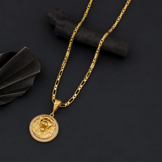 LION PENDANT WITH MEN'S CHAIN (CHAIN-24 INCH)