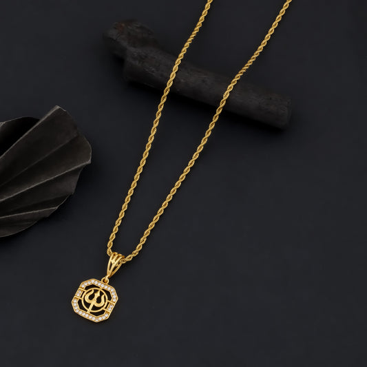 TRISHUL MEN'S CHAIN PENDANT (CHAIN-24 INCH)