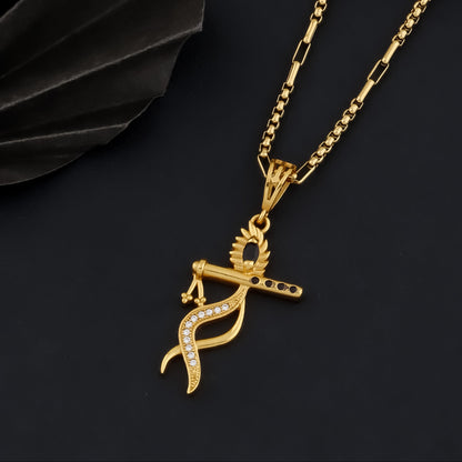 KRISHNA MURLI PENDANT WITH MEN'S CHAIN (CHAIN-24 INCH)