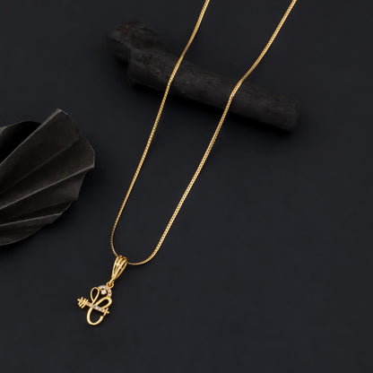 GANESHA MEN’S MODERN TREND GOLD CHAIN PENDANT (CHAIN-24 INCH)