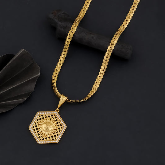 SUN PENDANT WITH MEN'S CHAIN (CHAIN-24 INCH)