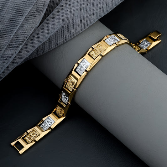 Vertex Gold And Silver Men's Loose Bracelet