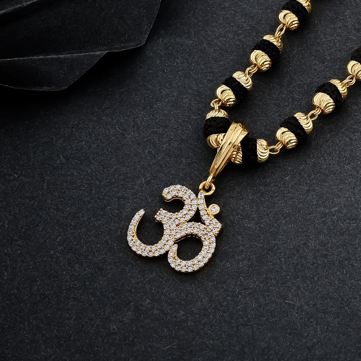 Om Pendant With Men's Rudraksha Mala