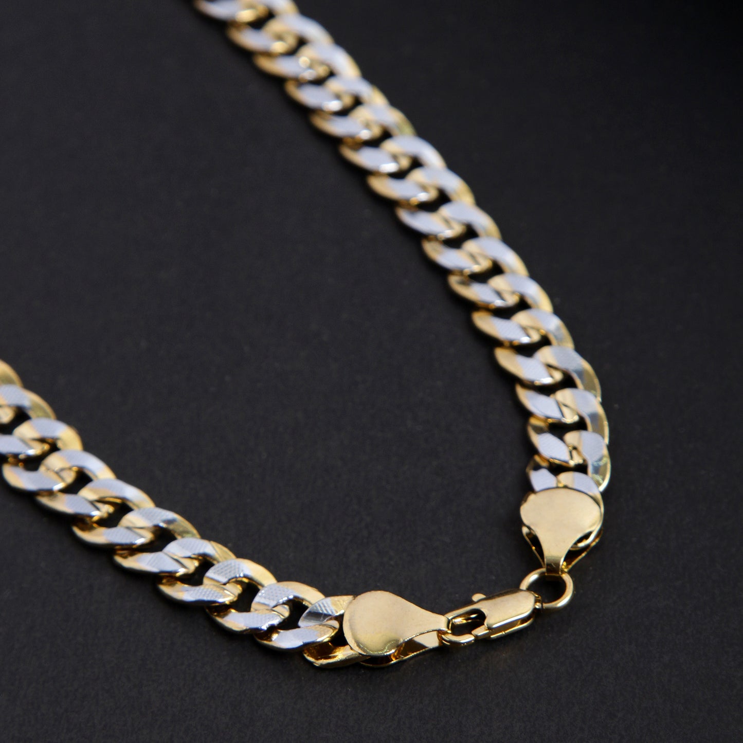 Cubin Gold Chain Necklace & Bracelet Combo (Chain-17inches & Bracelet-8 inches)