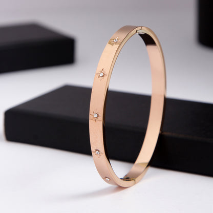 Lucifer Rose Gold Diamond kada Bracelet