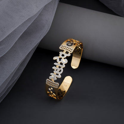 Mahadev Gold and Silver Kada Bracelet
