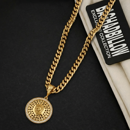 Zira Men’s Designer Gold Chain Pendant (Chain-24 Inch)