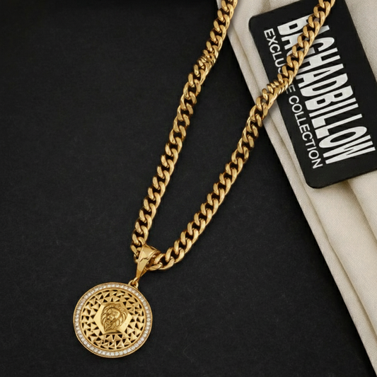 Zira Men’s Designer Gold Chain Pendant (Chain-24 Inch)