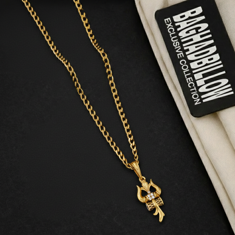 Vajra Men’s Luxury Gold Chain Pendant (Chain-24 Inch)