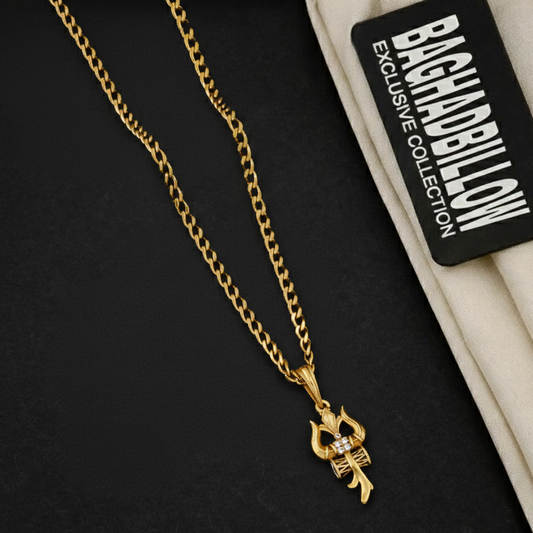 Vajra Men’s Luxury Gold Chain Pendant (Chain-24 Inch)