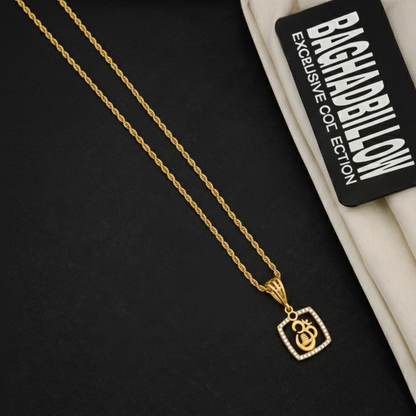 Omkari Men’s Bold Look Gold Pendant With Chain (Chain-24 Inch)