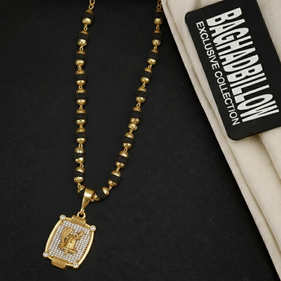 Shivling Pendant Rudraksha Mala