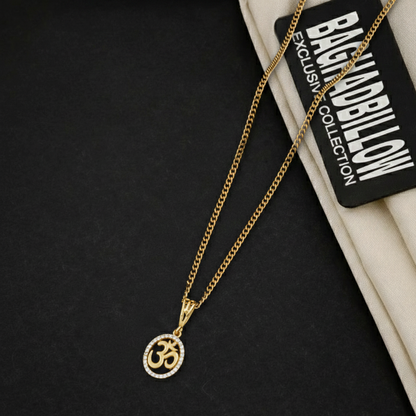 Omav Men’s Fashion Gold Chain Pendant (Chain-24 Inch)