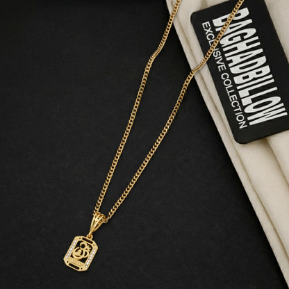 Oma Men’s Unique Style Gold Chain Pendant (Chain-24 Inch)