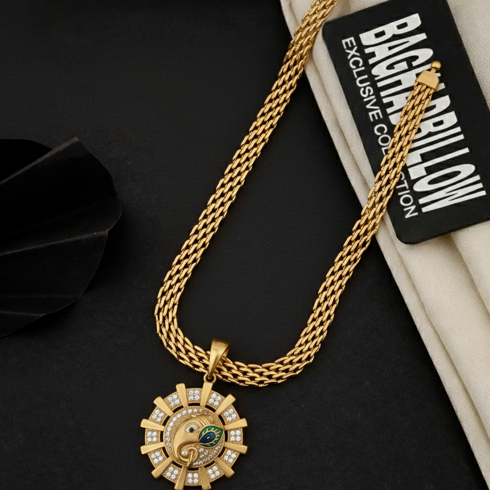 The Divine Ganesha Premium Gold Chain Pendant (Chain-22 Inch)