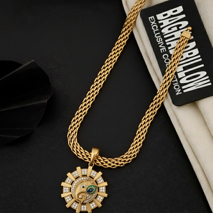 The Divine Ganesha Premium Gold Chain Pendant (Chain-22 Inch)
