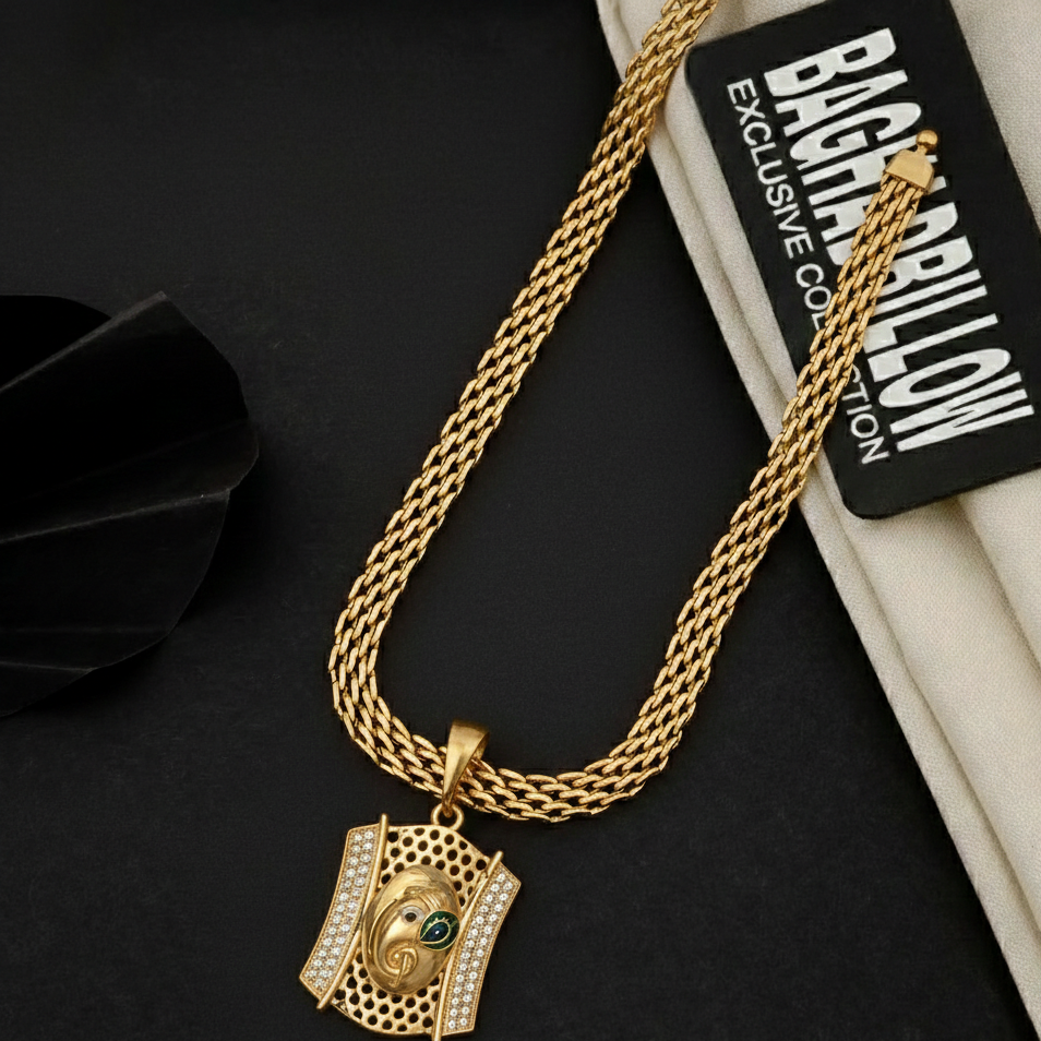 The Vinayak Premium Gold Chain Pendant (Chain-22 Inch)