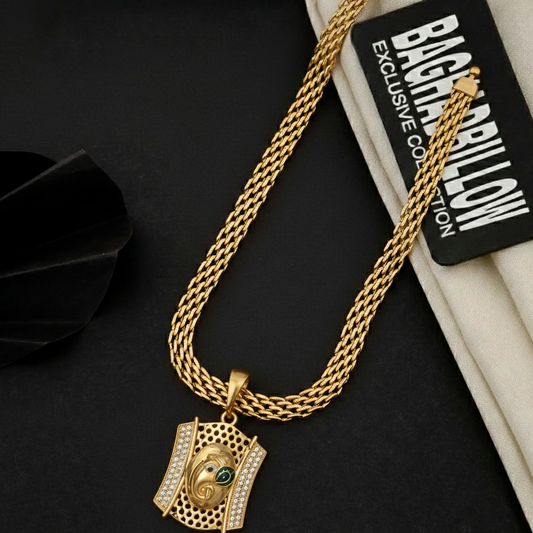 The Vinayak Premium Gold Chain Pendant (Chain-22 Inch)