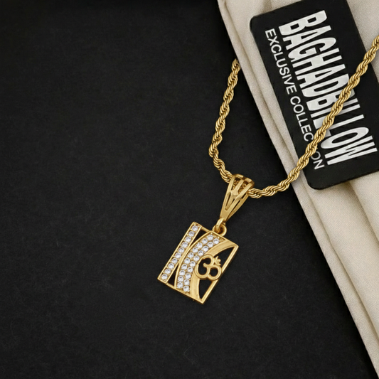 Omkar Men’s Luxury Gold Chain Pendant (Chain-24 Inch)
