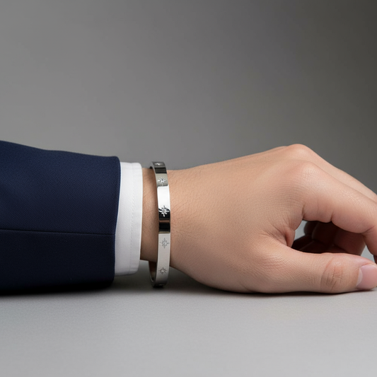 Lucifer Silver Diamond Men's Kada