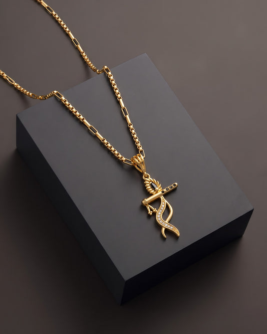 Krishna Mens Stylish Gold Pendant With Chain (Chain-24 Inch)
