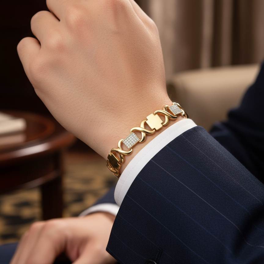 Parizo Gold and Dimond Loose Bracelet