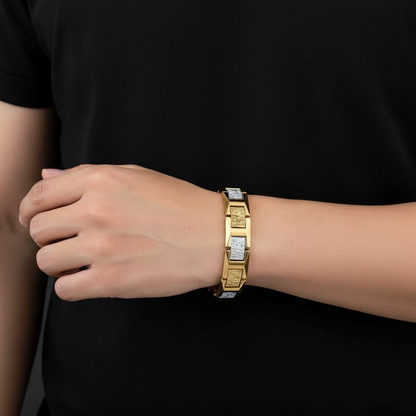 Vertex Gold and Silver Men's Loose Bracelet