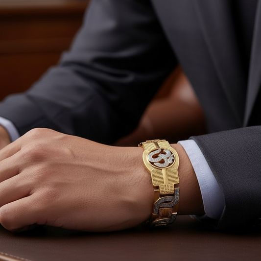 Om Gold Unisex Loose Bracelet