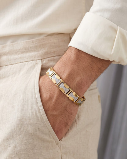 Luca Gold and Silver Mens Loose Bracelet
