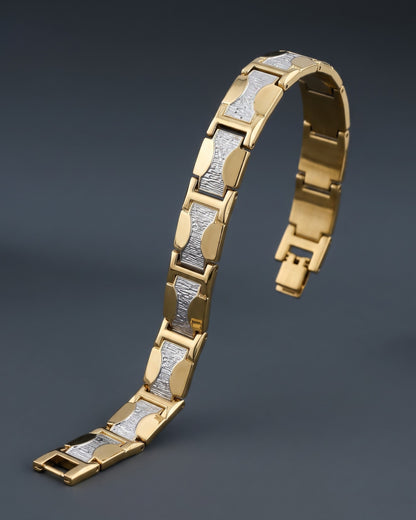 Luca Gold and Silver Mens Loose Bracelet