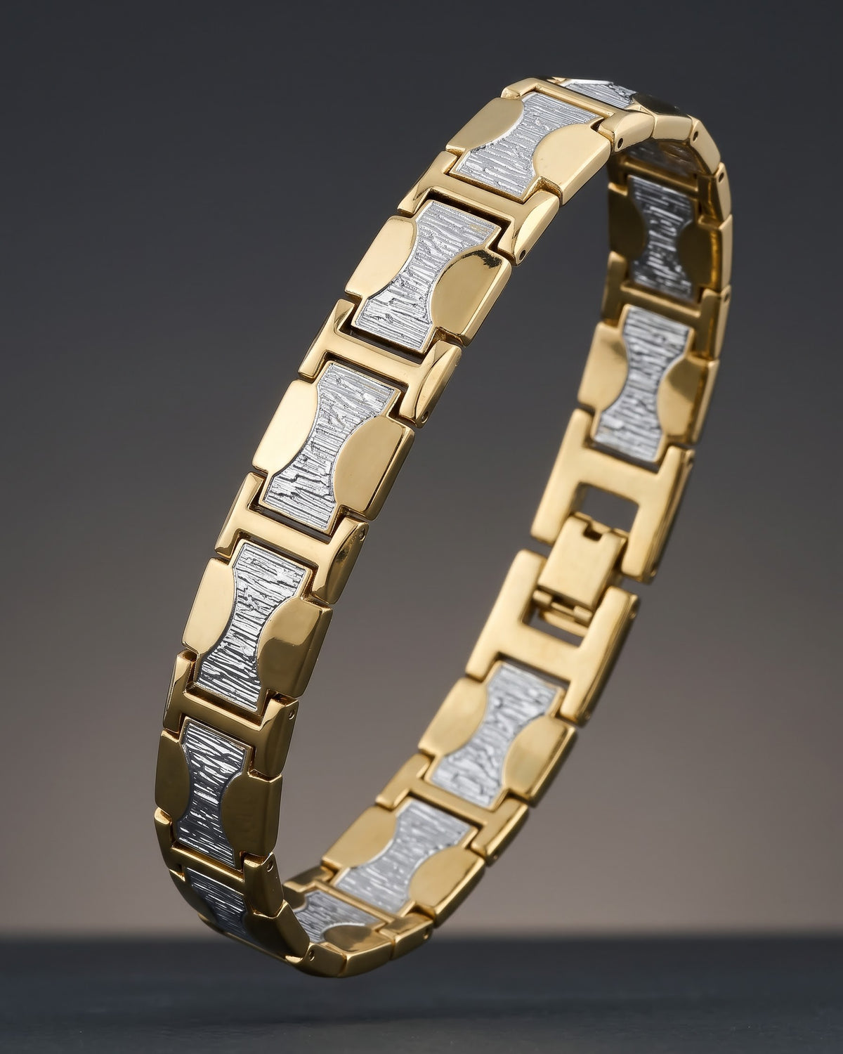 Luca Gold and Silver Mens Loose Bracelet