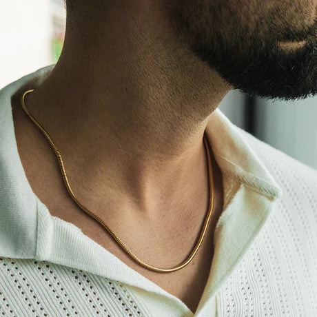 MEN'S GOLD ROUND SNAKE CHAIN (CHAIN-24 INCH / 4 MM)