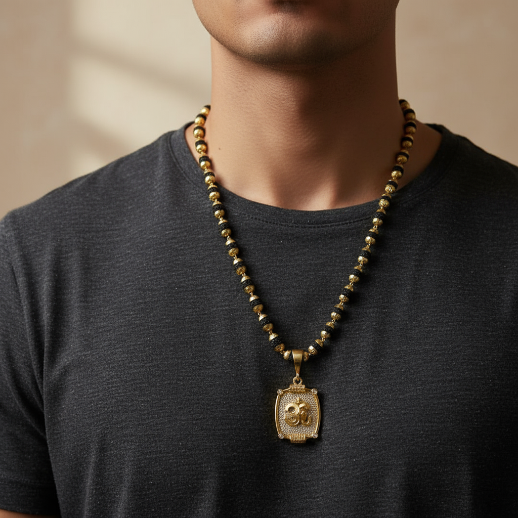 Omkara Pendant Rudraksha Mala