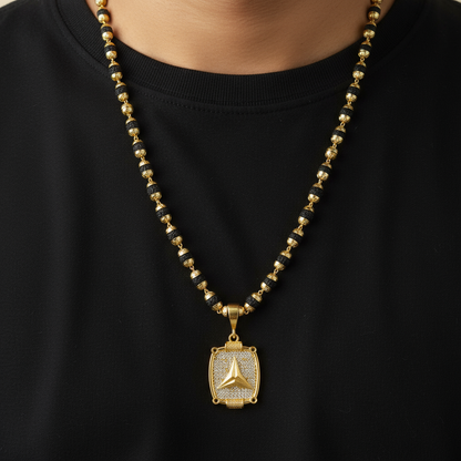 Triangle Pendant Rudraksha Mala