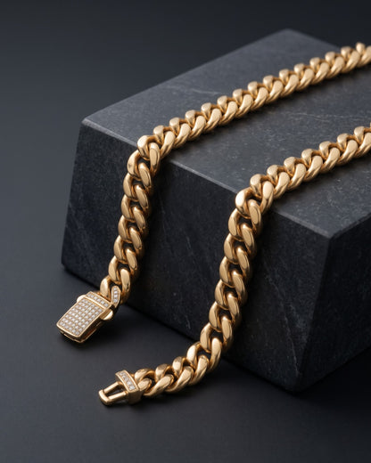 Mens Cuban Gold Diamond Loose Bracelet