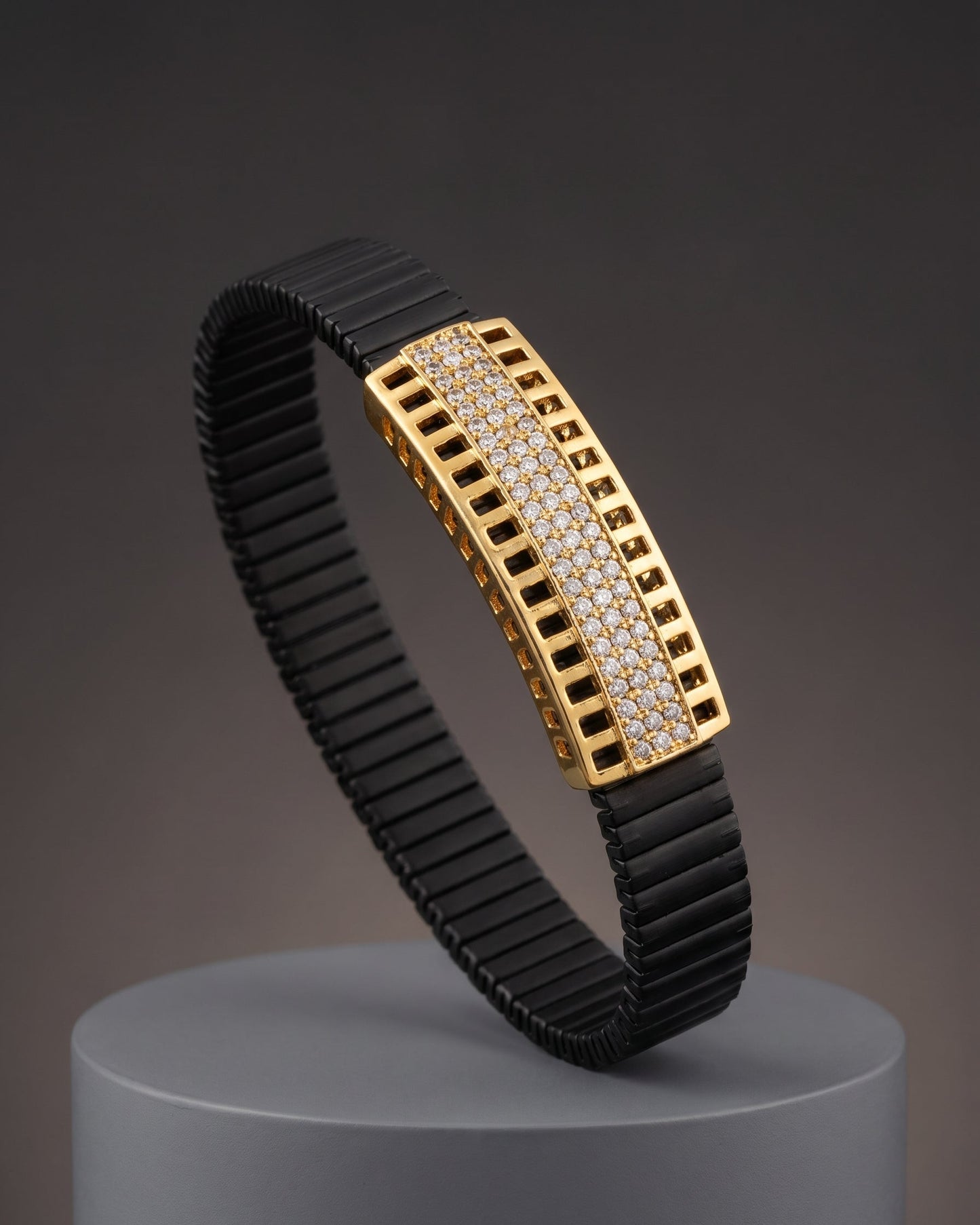 Onyx Luxury Black & Gold Flexible Bracelet