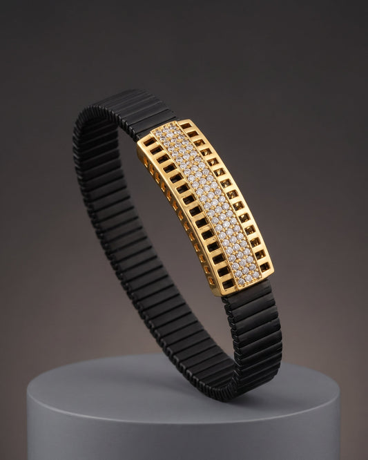 Onyx Luxury Black & Gold Flexible Bracelet
