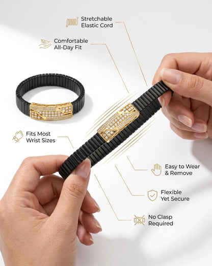Phantom Luxury Black & Gold Flexible Bracelet