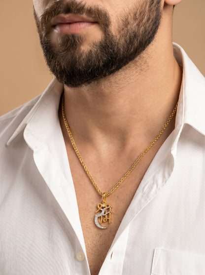 Shree Ram Men’s Attractive Trend Gold Chain Pendant (Chain-22 Inch)