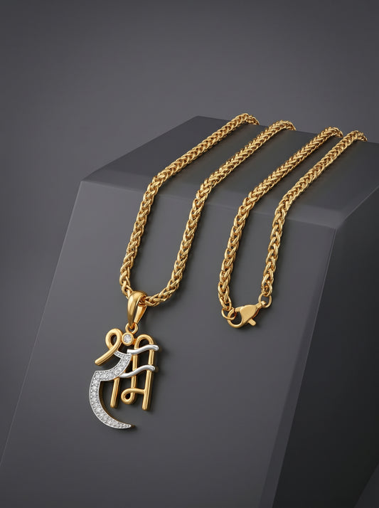 Shree Ram Men’s Attractive Trend Gold Chain Pendant (Chain-22 Inch)