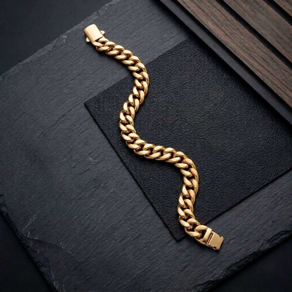 Mens Cuban Gold Loose Bracelet