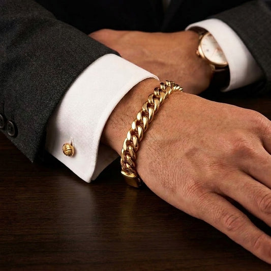 Mens Cuban Gold Loose Bracelet