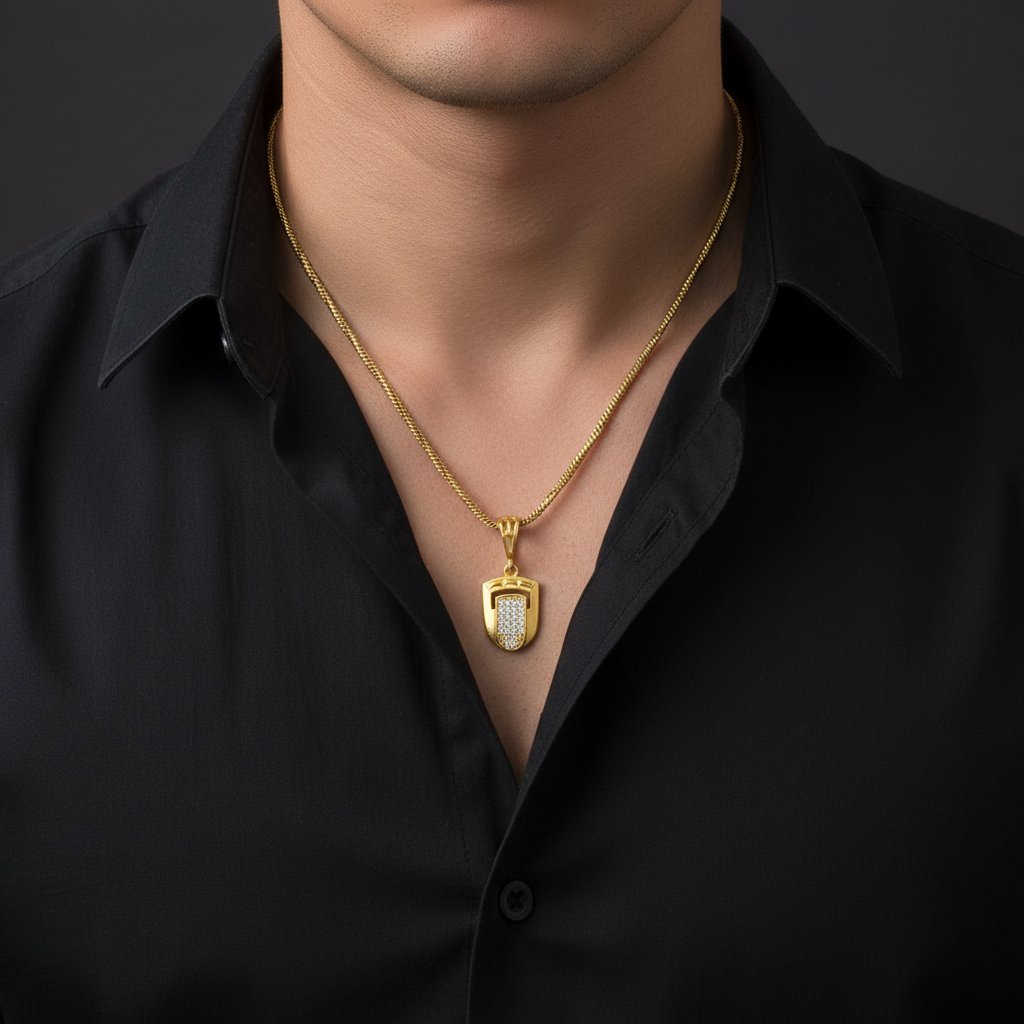 Dope Men’s Unique Style Gold Chain Pendant (Chain-24 Inch)