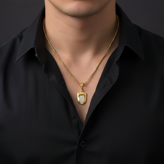 Dope Men’s Unique Style Gold Chain Pendant (Chain-24 Inch)